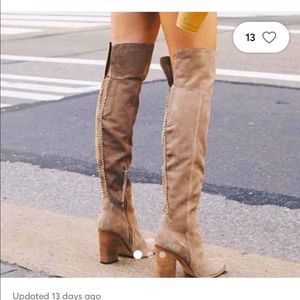 EUC Dolce Vita Cliff Over the knee boots- taupe suede Sz. 8